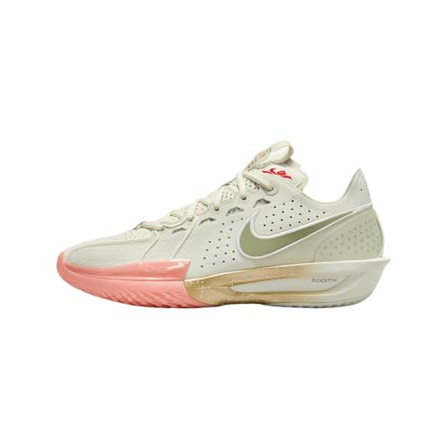 Image of Nike G.T. Cut 3 Basketball Shoes (DV2913-005, Sea Glass /Metallic Gold /University Red /Oil Green) Size 5