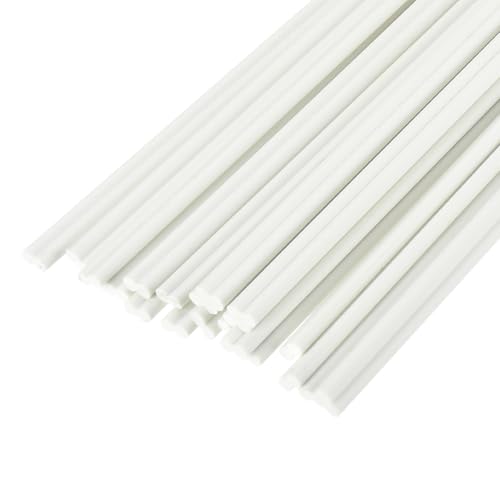 MECCANIXITY 50pcs 13 Inch Plastic Welding Rods PVC Welding Strips Welder Rods for Plastic Welder,Car Bumper, Kayak Repair, White