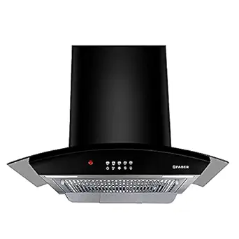 Faber 60 cm 1100 m3/hr Auto-Clean curved glass Kitchen Chimney (HOOD ACE PRO HC PB BK 60, Filterless technology, Push Button, Black)