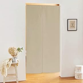 暖簾　のれんロング　ベージュ のれん 4連 ナチュラル 85×170cm 200cm 230cm おしゃれ ロング