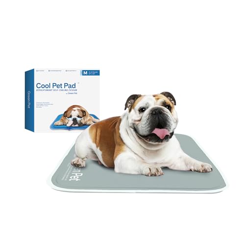 The Green Pet Shop Cool Pet Pad - Medium, Sage Grey - Self-Cooling, Pressure Activated Mat for Dogs...