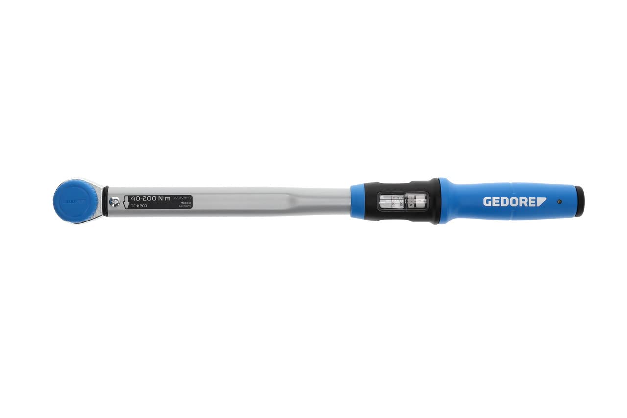 GEDORE Llave dinamométrica con cuadradillo de accionamiento, 1/2", Reversible, Escala de ajuste, 40-200 Nm, Longitud 494 mm, TF-K200