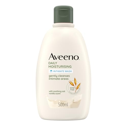 Aveeno Daily Moisturising Detergente Intimo, Detergente per l'igiene intima quotidiana senza sapone, Gel intimo al profumo di Vaniglia, Detergente delicato per pelli sensibili con Avena, 500 ml