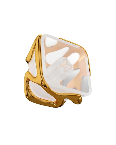 Image of dagaladoo Metal Translucent 1U Keycaps for Mechanical Keyboard,Transparent Keyboard caps Shine Through, 1U Gold Clear Key caps Replacement for RGB mx Key Cap(only one keycap)