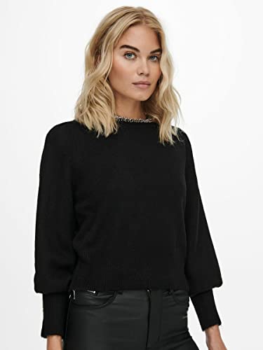 ONLY Onlalsia L/S-Maglione, Nero, XL Donna