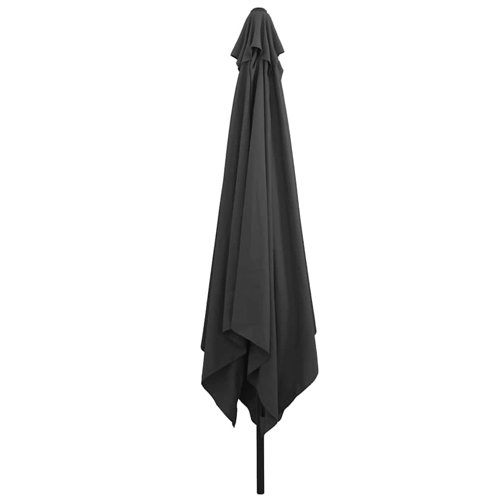 Generisch Nowoczesny parasol ogrodowy, piaskowy, 295 x 295 x 245 cm, odporny na promieniowanie UV materiał poliestrowy ze stalowym stelażem, składany parasol przeciwsłoneczny z korbą ręczną i
