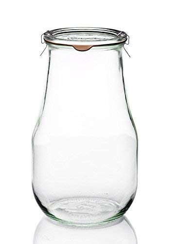 Weck Tulipanes de Borde Redondo Tarro, Vidrio, Transparente, 2700 ml