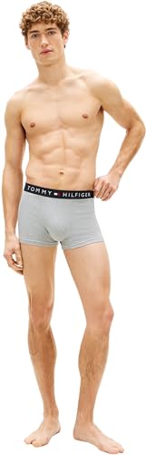 Tommy Hilfiger Herren 3er Pack Boxershorts Trunks Baumwolle mit Stretch, Grau (Grey Htr/Grey Htr/Grey Htr), M – Ansicht 6