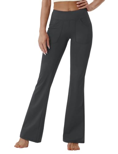 Image of BUBBLELIME Women Out Pockets High Waist Bootlegs Tummy Control Yoga Flared