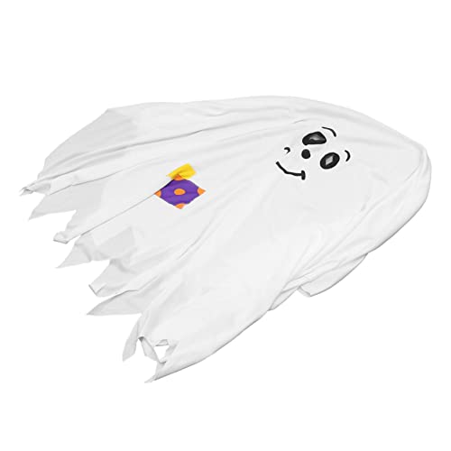 Capa de fantasma de Halloween para truco o trato en poliéster blanco cómodo