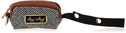 Image of Itzy Ritzy Pacifier Case with Adjustable Handle - Stylish 4.5" L x 2.25" W Pacifier Holder Case - Holds 2 Pacifiers & Features Wipeable Interior (Coffee & Cream)