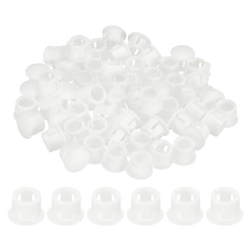 Image of uxcell 100pcs Nylon Plastic Hole Plugs, 2 /7 inch(8mm) Round Drill Screw Hole Plugs Covers Knockout Locking Plastic Plugs Insert End Caps for Kitchen Cabinet Furniture, White