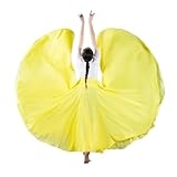 TRRYUIP Falda de Flamenco Falda de Gasa Doble Capa 720 Grados for Danza folclórica, del Vientre, Cintura Media, Falda for actuación escénica(Yellow,Length 95cm)