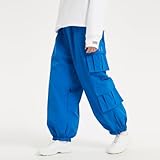 GZYLCH Womens and Mens Ski Pants Hiking Ski Snow Baggy Pants Outdoor Cargo Snowboard Pants,Blue,M