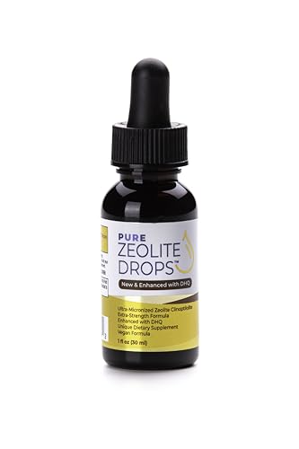 Pure Zeolite Drops 1 oz Bottle Fulvic and Humic Acid Immune Gut Support Easy to Take 100% Bioavailable Pure Liquid Zeolite Suspension Enhanced with DHQ Natural Immune System Modulator