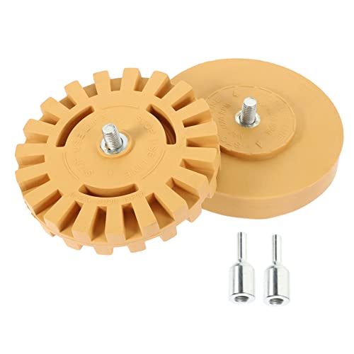 Mikikit Decal Remover Eraser Wheel 2pcs Sticker Adhesive Remover Tool High Grade Rubber Wheel for Car Truck Rv