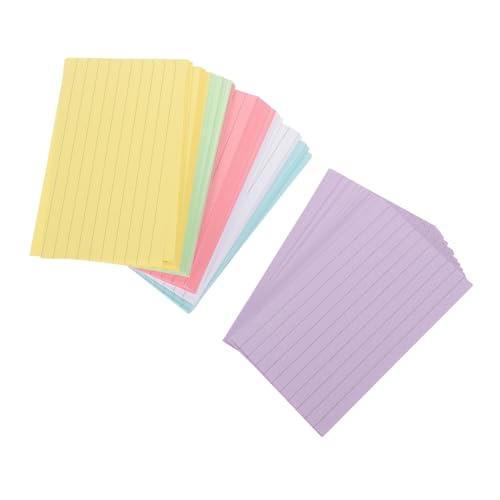 OSOLADY 300枚 彩色索引カード 罫線入りスモールフラッシュカード 紙製メモ帳 勉強 仕事 家用 リスト対応 学習計画や暗記に