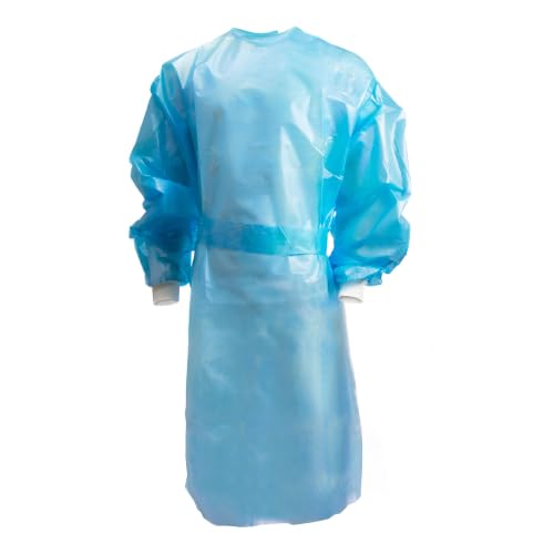 McKesson Chemotherapy Procedure Gown, Level 2, Blue, Large, 44 in, 10 ct