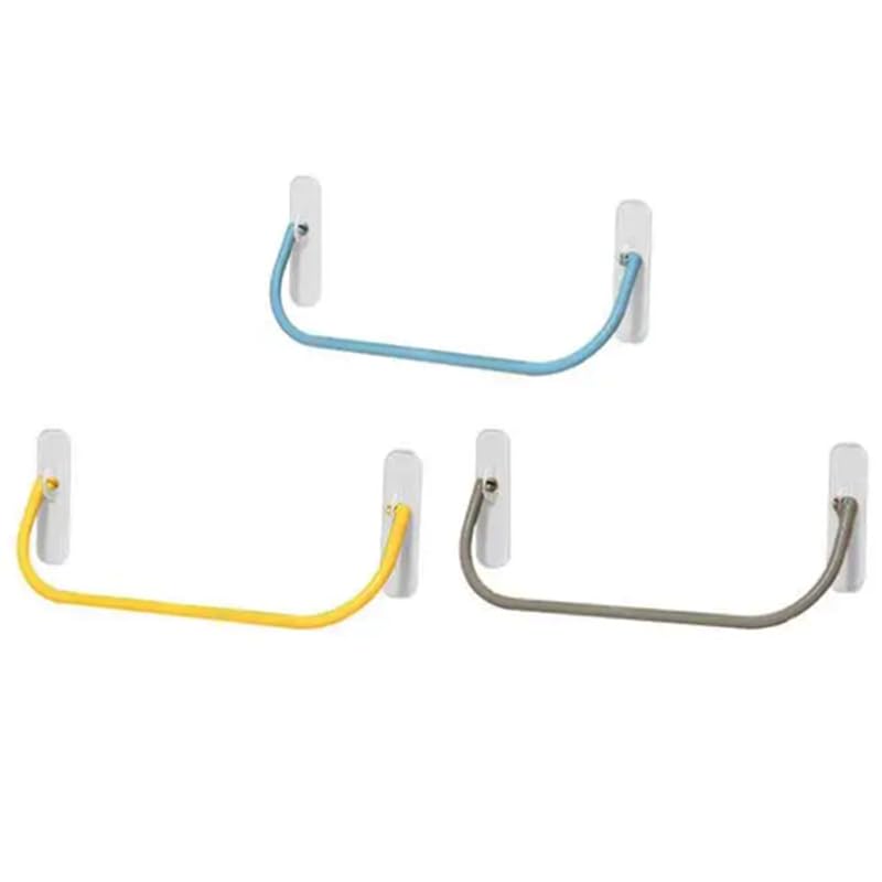 LAKYMIE 3 zapateros plegables montados en la pared, soporte de plástico autoadhesivo para zapatos, ganchos de puerta para zapatillas, organizador de baño y entrada