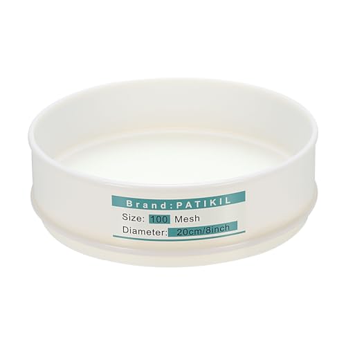 PATIKIL 100 Mesh(0.15mm) Lab Sieve, 7.9"(20cm) Diameter Sifting Screen Nylon Wire Cloth Fine Mesh Sieve for Industrial Laboratory Home Soil Sifter Dry Sift Screens Hash