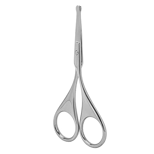 Fockety Tijeras para el Pelo de la Nariz Tijeras de Punta Redondeada de Acero Inoxidable para un Recorte de Precisión, Ideales para la Barba del Bigote de la Nariz, Diseño de Cómodo, Herramienta de