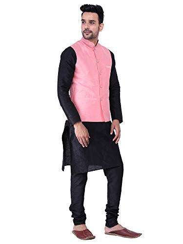 Image of Sadree Silk Men's Kurta Pajama Waistcoat or Nehru Jacket Set