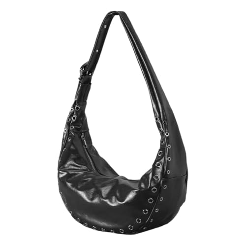 Sac aisselle tendance noir à rivets idéal pour vos sorties urbaines