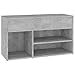 vidaXL Panca Portascarpe Grigio Cemento 80x30x45 cm in Truciolato