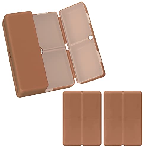 Image of FYY Daily Pill Organizer,2 Pcs 7 Compartments Portable Pill Case Travel Pill Organizer,[Folding Design] Pill Box for Purse Pocket to Hold Vitamins,Cod Liver Oil,Supplements and Medication-Brown