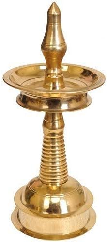 Siddhi Vinayak Handicrafts Brass Kerala Nilavilakku (9 inch) | Brass Kerala Style Diya Lamp | Karthigai Deepam Vilaku | Pooja Lamp