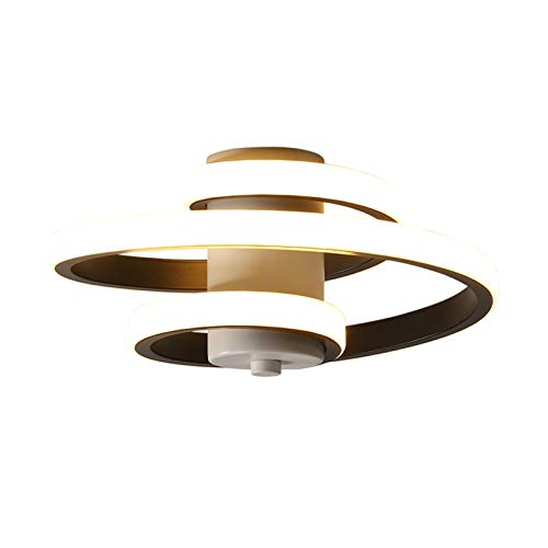 Plafonnier moderne LED en métal noir éclairage économique lumière chaude