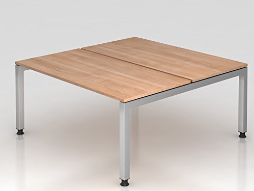 Preisvergleich Produktbild HAMMERBACHER VJD16 / N Doppelarbeitsplatz 160cm nussb