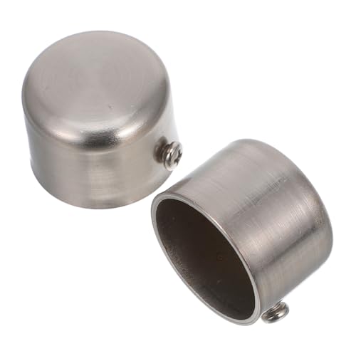 2 PCS Decorative Curtain Rod End Caps for Drapery Silver Finials for Window Rod Easy to Install for Home and Office Decor
