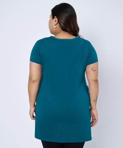Image of Women Printed Cotton Tshirt with Side Slits & Pocket