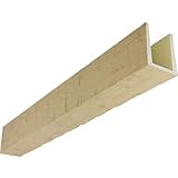 Heritage Timber Reclaimed Axed Cut Faux Wood Beam, 3-Sided (U-Beam), 9 1/2'W x 11 1/2'H x 72'L, Primed Tan Finish