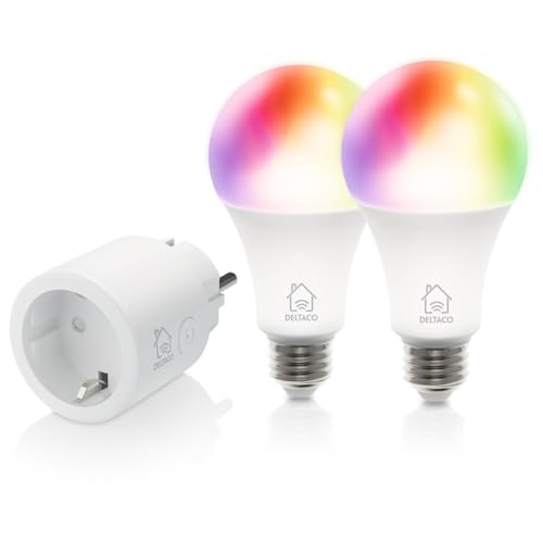 Enchufe inteligente y bombillas LED RGB DELTACO Smart Home SH-KIT01 wifi