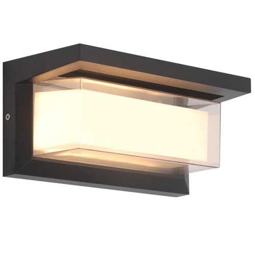 Image of Outdoor Lights for House 24W Exterior Lighting Fixtures 3-Color Adjustable 2200LM IP65 Waterproof Aluminum Exterior Wall Light Compatible with Dimmers for Patio, Yard, Back Yard 1 Pack
