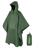 TOMSHOO - Poncho da pioggia da uomo, per escursionismo, poncho da bicicletta, 3 in 1, multifunzione, da uomo
