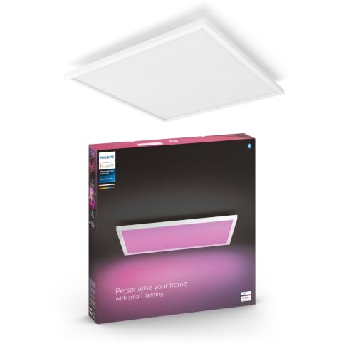 Philips Philips Hue White and Color Ambiance, Panneau LED connecté carré SURIMU, compatible Bluetooth, Blanc, fonctionne avec Alexa, Google Assistant et Apple Homekit