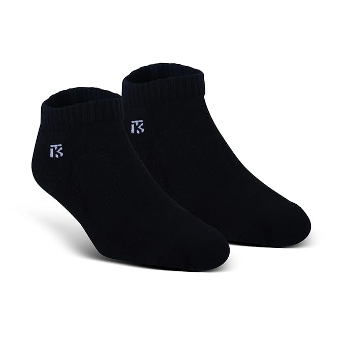 Bamboo Ankle Sports Socks for Men | Black | Breathable Odor Resistant Moisture Wicking Cushioned Athletic Wear for Running Jogging Gym Training Travel | Pack of 1-image-1