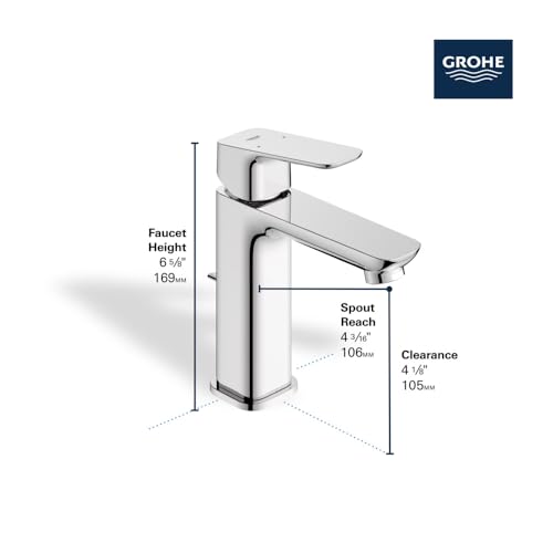 Grohe 1019202430 Cubeo Single Hole Single Handle M-Size Bathroom Faucet, 1.2 GPM, Matte Black thumbnail 4