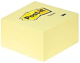 Post-it Sticky Notes Cube, Jaune Canari, Pack de 1 Bloc, de 450 Feuilles, 76 mm x 76 mm, Rose, Jaune, Orange, Vert Pastels - Notes Autocollantes pour Prise de Notes, Listes de Tâches et Rappels