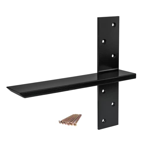 2-Pack Free Hanging T Shelf Bracket Solid Heavy Duty Steel Knee Wall Hidden Granite Countertop Support Floating Bracket Hardware Universal 12 Inch  DIY Projects  Screws Included