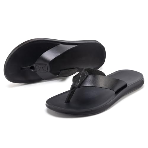 MOGU MAOMAO Men's Comfort Casual Thong Sandals Indoor & Outdoor Shoes Beach Slippers (Black, Adult, Men, 41, Numeric, EU Footwear Size System, Medium)