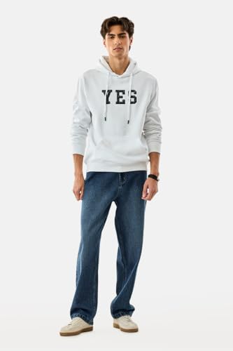 Image of SNITCH Men Casual Hoodie| Oversized Fit Hooded Neckline with Graphic Print & Long Sleeve| Soft Cotton-Polyester Blend for Daily Winter Wear & Streetwear