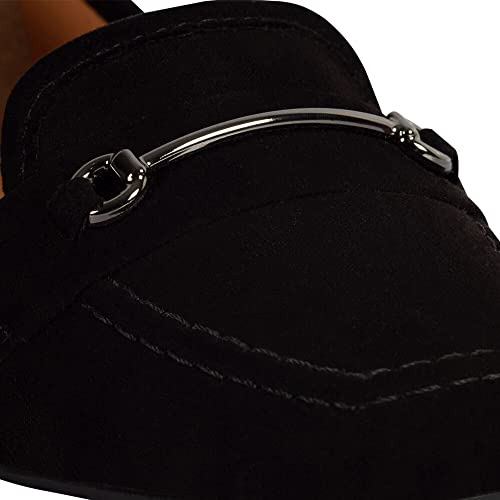 Sapato Mocassim Feminino Casual Em Abs Bico Quadrado (Preto, br_footwear_size_system, adult, numeric