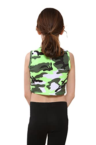 Image of Kids Girls Neon Fluorescent Vest Crop Tops T-Shirt Tee Top Dance Wear Gymnastic Fancy Dress Age 5-14 Years