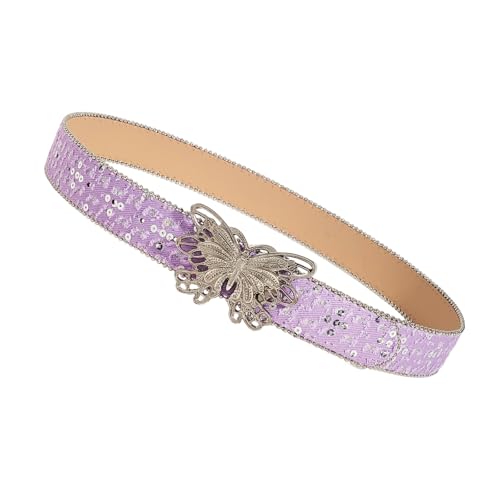 Elegant Waist Belt Butterfly Buckles Leather Belt Trendy Women Waistband for Casual Occasion