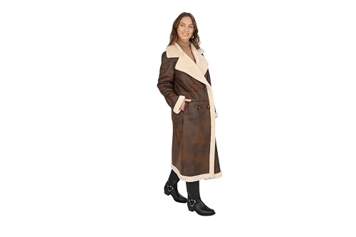 Frye Women's Faux Shearling Maxi Double Breasted Coat3