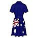 Australian Flag Womens Button Down Shirt Dresses Button Up Short Sleeve Blouse Tops XS
